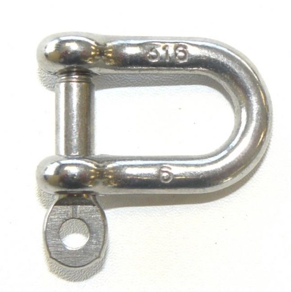 6mm D-SHACKLE S/S 316