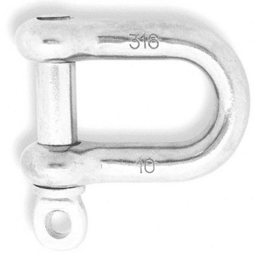 10MM D-SHACKLE S/S 316