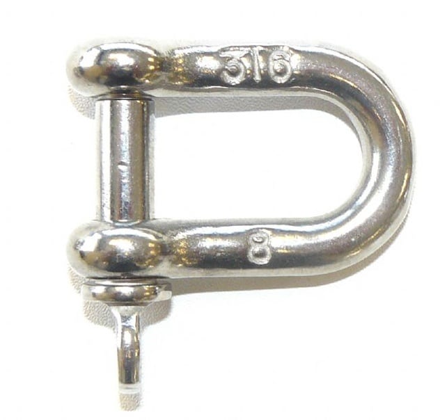8MM D-SHACKLE S/S 316